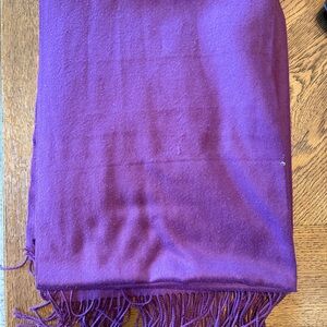 Purple Fringe 100% Cashmere Scarf / Wrap